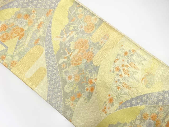 佐賀錦ヱ霞に鶴・屋敷模様織出し袋帯